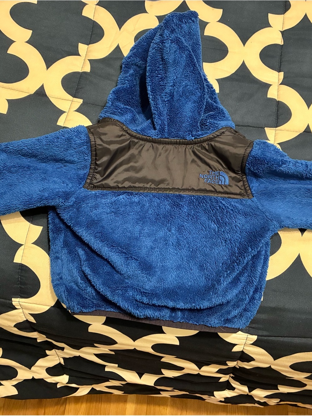 The North Face Blue Plush Hooded Fleece Jacket